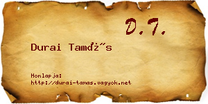 Durai Tamás névjegykártya