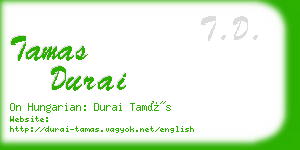 tamas durai business card